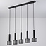 Black Industrial pendant lamp, 5-light - Fosco