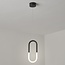 Designer pendant light Rohr - black with integrated LED