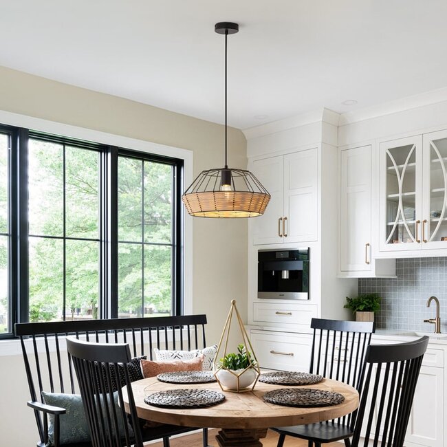 Industrial rattan pendant lamp - Mimbre