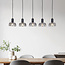 Pendant lamp with smoked glass and Mirror effect, 5-light - Cinza