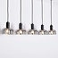 Pendant lamp with smoked glass and Mirror effect, 5-light - Cinza