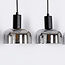 Pendant lamp with smoked glass and Mirror effect, 5-light - Cinza
