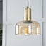 Golden pendant lamp with Amber glass, 3-light - Marrom