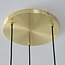 Golden pendant lamp with Amber glass, 3-light - Marrom