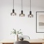 3-light pendant light Pilka - smoked glass with mirror effect