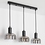 3-light pendant light Pilka - smoked glass with mirror effect