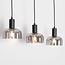 3-light pendant light Pilka - smoked glass with mirror effect