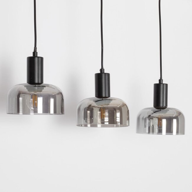 Modern pendant lamp, Black, 3-light - Pilka