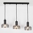 3-light pendant light Pilka - smoked glass with mirror effect