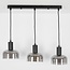3-light pendant light Pilka - smoked glass with mirror effect