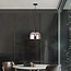 pendant light Apvali - smoked grey glass and matte black