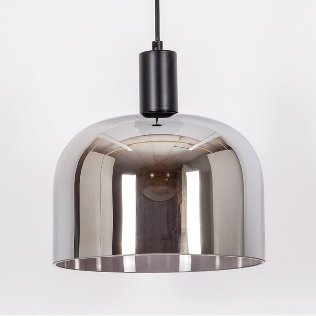 Pendant lamp in smoked glass grey - Apvali