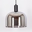 pendant light Apvali - smoked grey glass and matte black