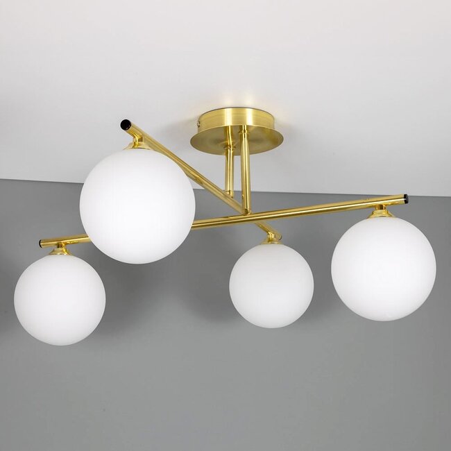Elegant ceiling lamp, 4-light gold - Nymo