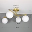4-light ceiling light Nymo - gold with milk-white glass globes