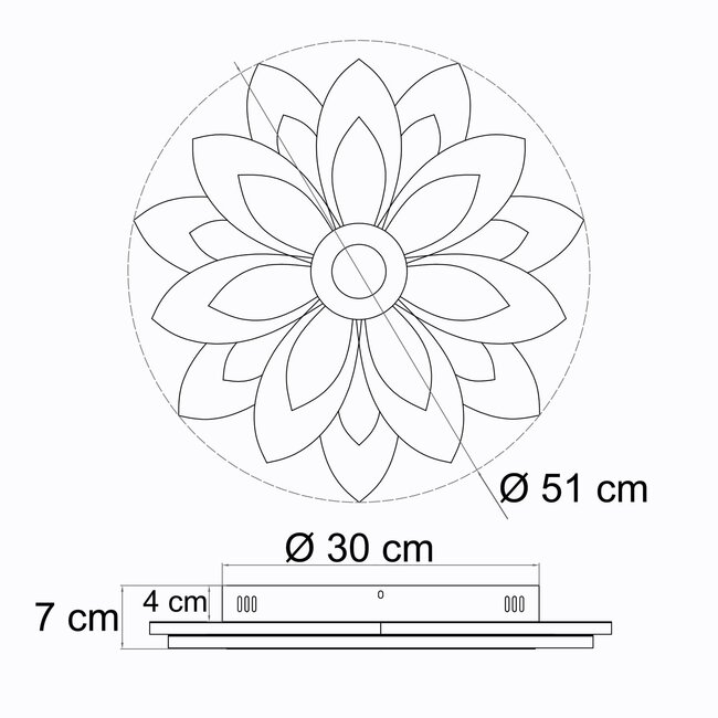 Ceiling lamp Acis - flower design with adjustable colour temperature