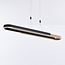 3-step dimmable design pendant light Lilia - black and wood veneer with integrated LED