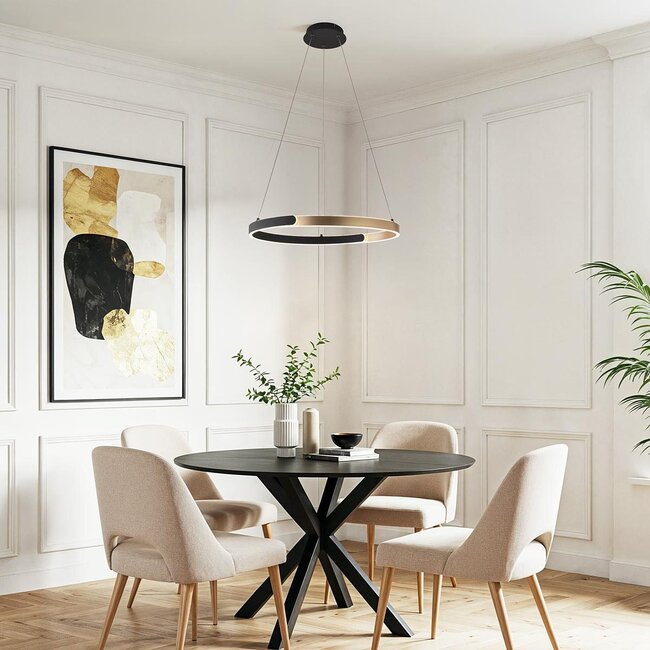 Golden round design pendant lamp Ivana - 3-step dimmable