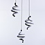 Twisted designer pendant lamp Bojana, 3-step dimmable