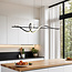 Black designer pendant lamp with 3-step dimmable LEDs - Ches