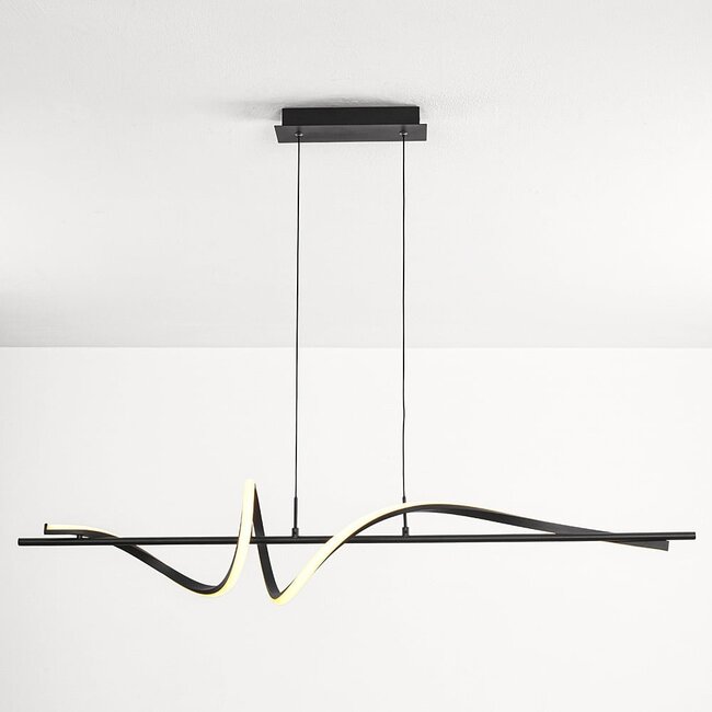 3-step dimmable designer pendant light Ches - black with integrated LED