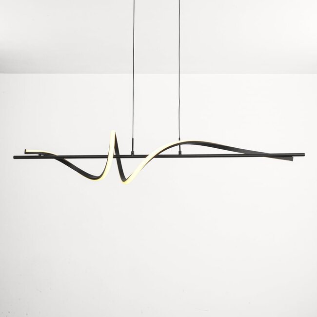 3-step dimmable designer pendant light Ches - black with integrated LED