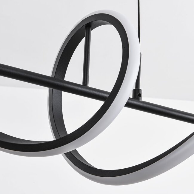 3-step dimmable designer pendant light Ches - black with integrated LED