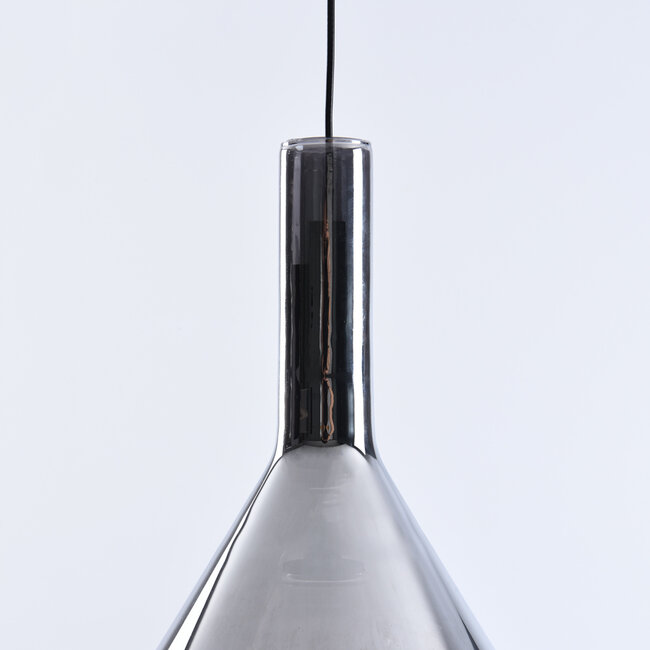 3-step dimmable pendant lamp in smoked glass - Lieve