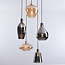 Pendant lamp with amber and smoked glass, 5-light - Nisa