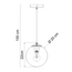 pendant light Maja - amber glass and black