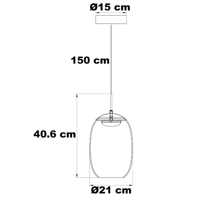 Pendant lamp with transparent glass and 3-step dimmable LEDs - Isra
