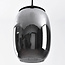 3-step dimmable pendant light Nadine - smoked grey glass and black