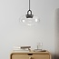 3-step dimmable pendant light Aylin - oval clear glass and black