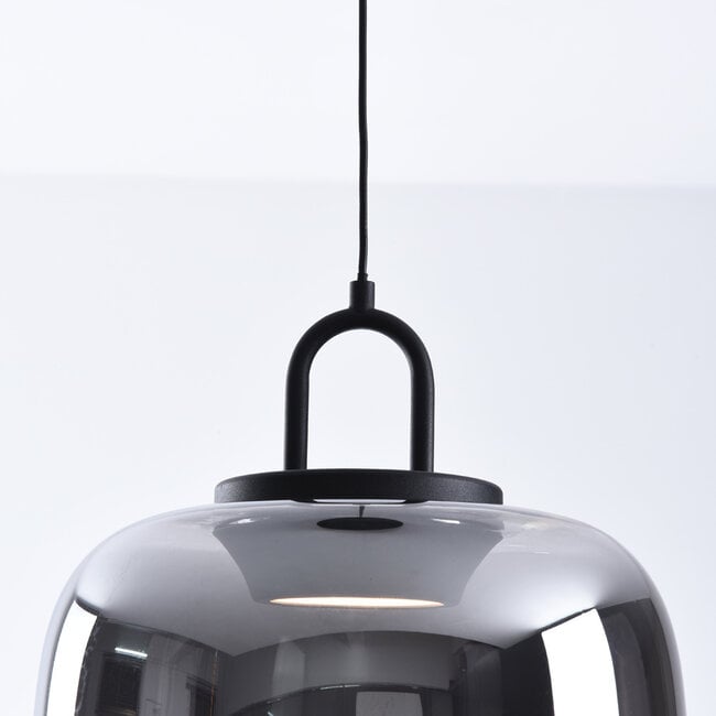 3-step dimmable pendant light Melody - elongated smoked glass