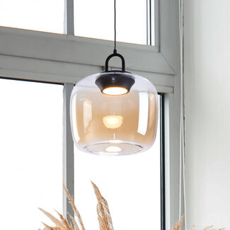 Amber glass pendant lamp with gradient Zahra - 3-step dimmable