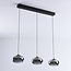 3-step dimmable 3-light pendant light Vive - smoked glass