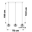 3-step dimmable 3-light pendant light Vive - smoked glass