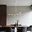 Aster pendant lamp with white frame and transparent glass spheres