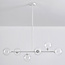 6-light pendant light Aster - white frame with clear glass globes