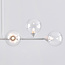 Aster Pendant Light with White Frame and Transparent Glass Spheres