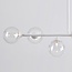 6-light pendant light Aster - white frame with clear glass globes