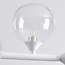 6-light pendant light Aster - white frame with clear glass globes