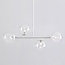 4-light pendant light Asun - white frame with clear glass globes