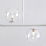 Asun pendant lamp with white frame and transparent glass spheres