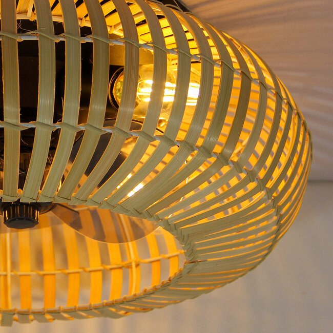 Bamboo ceiling fan with summer and winter mode - Paco