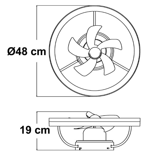 Ceiling fan with summer/winter function and adjustable colour temperature Ikaros - White