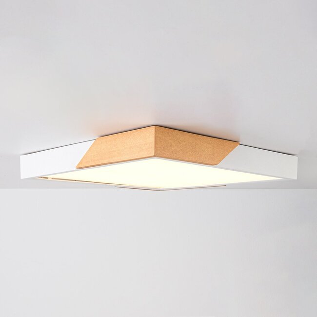 3-step dimmable ceiling light Meta - square with wooden detail