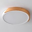 3-step dimmable ceiling light Jano - round with wooden detail