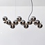 16-light pendant light Sunita - smoked mirrored glass with gold