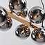 16-light pendant light Sunita - smoked mirrored glass with gold